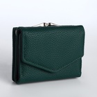 Кошелёк женский на кнопке 10.5×3.5×8.5 см, тёмно-зелёный - Фото 7