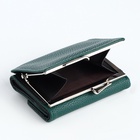 Кошелёк женский на кнопке 10.5×3.5×8.5 см, тёмно-зелёный - Фото 4