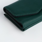 Кошелёк женский на кнопке 10.5×3.5×8.5 см, тёмно-зелёный - Фото 5