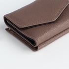 Кошелёк женский на кнопке 10.5×3.5×8.5 см, серый - Фото 5