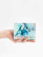 Кошелёк женский на кнопке, 10×1.5×8 см, с принтом, зелёный/бирюзовый - Фото 2