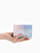 Кошелёк женский на кнопке, 10×1.5×8 см, с принтом, сиреневый - Фото 2