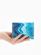 Кошелёк женский на кнопке, 10×1.5×8 см, с принтом, голубой/синий - Фото 2