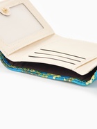 Кошелёк женский на кнопке, 10×1.5×8 см, с цветочным принтом, зелёный - Фото 4