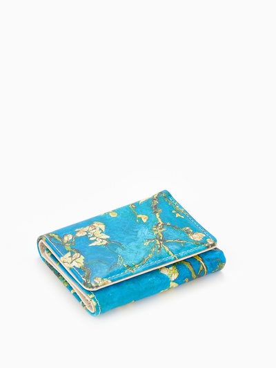 Кошелёк женский на кнопке, 10×1.5×8 см, с цветочным принтом, зелёный