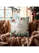 Наволочка декоративная новогодняя «Этель. Merry Christmas», с шишками, 40×40 см, велюр - Фото 2