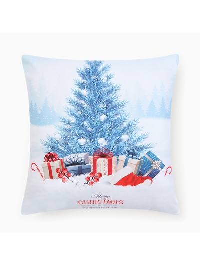 Наволочка декоративная новогодняя «Этель. Christmas», 40×40 см, бело-голубая