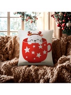 Наволочка декоративная новогодняя «Этель. Новогодняя чашка со звёздами» 40×40 см - Фото 3