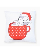 Наволочка декоративная новогодняя «Этель. Новогодняя чашка в горошек» 40×40 см - Фото 3