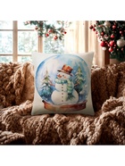 Наволочка декоративная новогодняя «Этель. Снеговик» 40×40 см - Фото 2