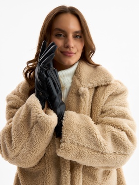 Перчатки женские, без утеплителя, безразмерные, чёрные