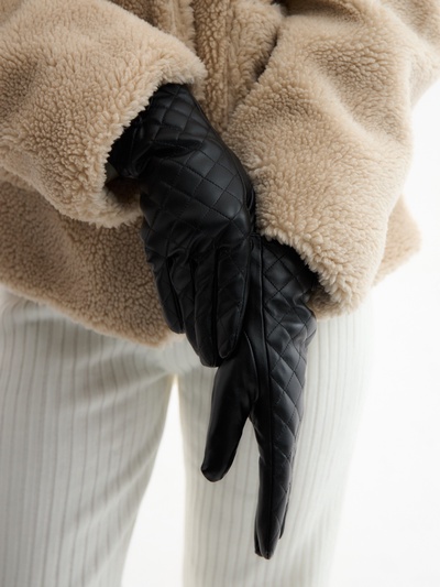 Перчатки женские, без утеплителя, безразмерные, чёрные