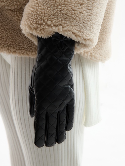 Перчатки женские, без утеплителя, безразмерные, чёрные