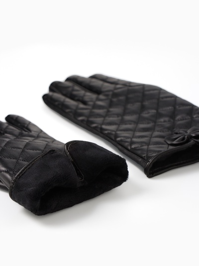 Перчатки женские, без утеплителя, безразмерные, чёрные