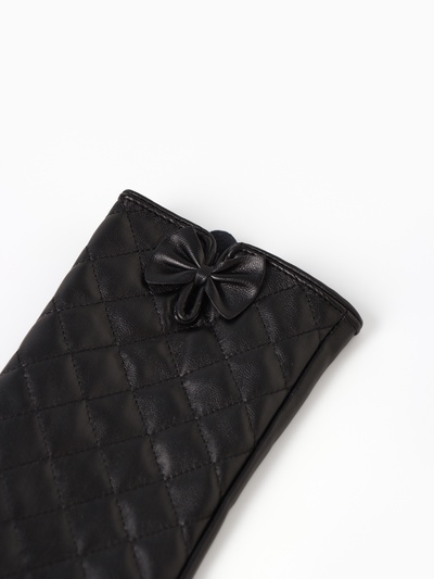 Перчатки женские, без утеплителя, безразмерные, чёрные