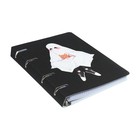 Тетрадь на кольцах А5, 120л кл/точ Милое привидение, обл мелк арт, глиттер, бл офс - фото 24753084