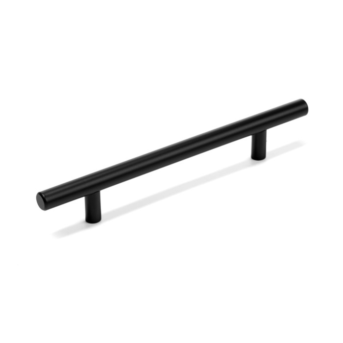 Ручка рейлинг ТУНДРА, нерж. сталь, d=12 мм, м/о 128 мм, цвет черный, фасовка 500 шт. - Фото 1