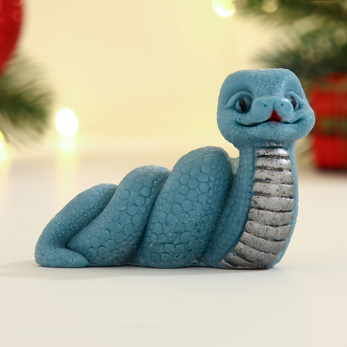 Фигурное мыло «Змейка Льдинка» синее, 50 г - Фото 1