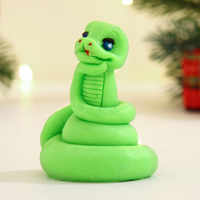 Фигурное мыло «Змейка Ёлочка» зеленое, 60 г