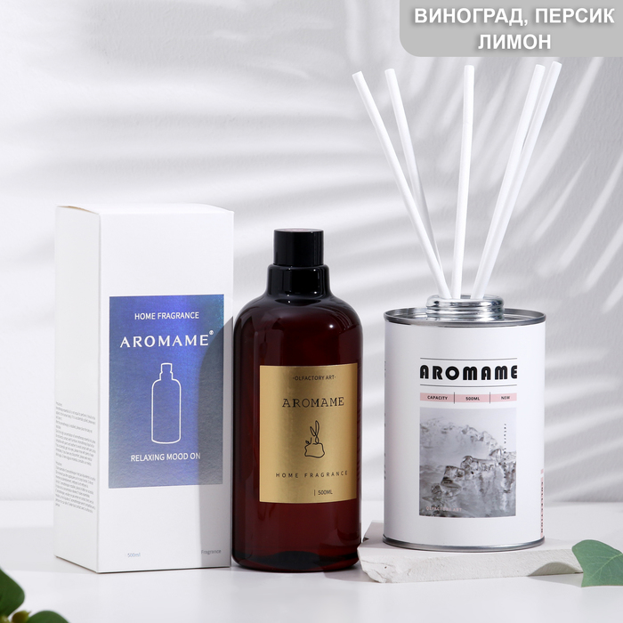 

Набор диффузор ароматический "Aromame", Шангри-Ла, 500 мл, круглая банка