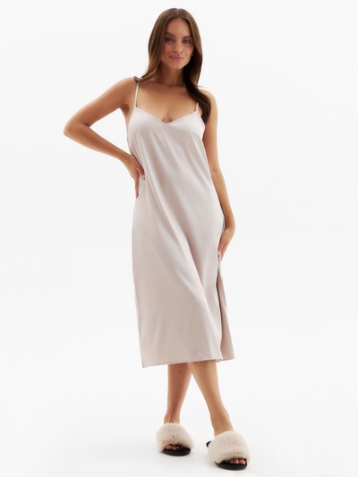 Сорочка ночная женская MINAKU: Home collection, бежевая, размер 50