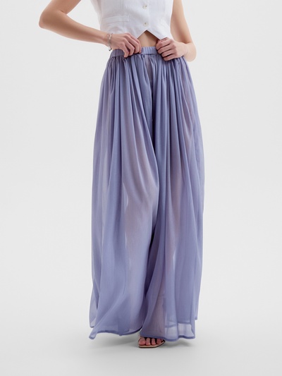 Юбка макси женская MINAKU: Casual Collection, серо-голубая, размер 48