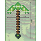 Кирка  деревянная"Пиксельная зеленая" 28,5 см. - фото 4651984