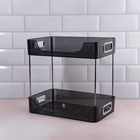 Органайзер для хранения, с ручками, 2 секции, 31×20×29 см, цвет чёрный, серебристый - Фото 3