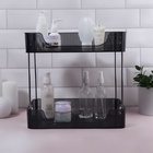 Органайзер для хранения, с ручками, 2 секции, 31×20×29 см, цвет чёрный, серебристый - Фото 4