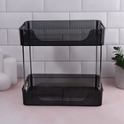 Органайзер для хранения, с ручками, 2 секции, 31×20×29 см, цвет чёрный, серебристый - Фото 5