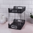 Органайзер для хранения, с ручками, 2 секции, 31×20×29 см, цвет чёрный, серебристый - Фото 6