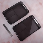 Органайзер для хранения, с ручками, 2 секции, 31×20×29 см, цвет чёрный, серебристый - Фото 8