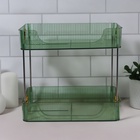 Органайзер для хранения, с ручками, 2 секции, 31×20×29 см, цвет зелёный, золотистый - Фото 5