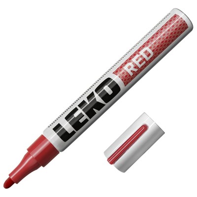 Маркер-краска строительный LEKON 11104, нитроэмаль, красный, 3 - 4 мм