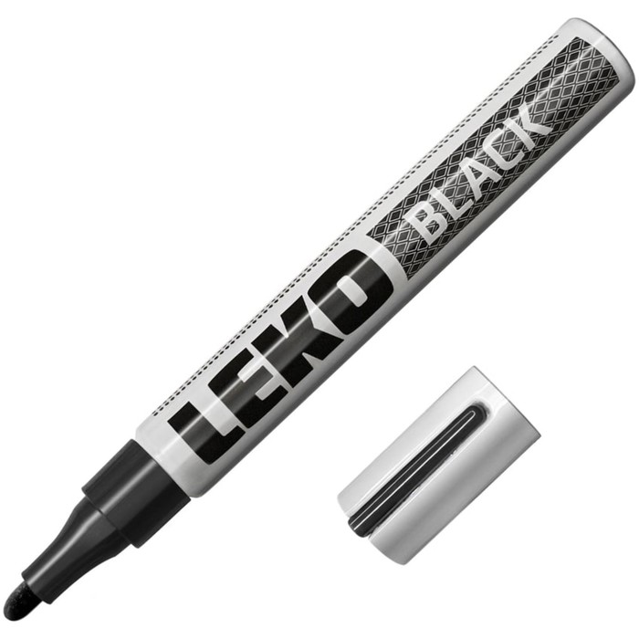 Маркер-краска строительный LEKON 11804, нитроэмаль, черный, 3 - 4 мм - Фото 1