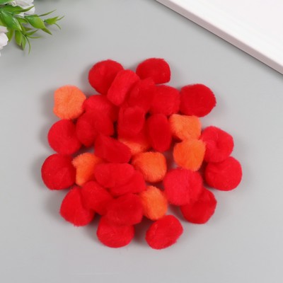 Декор для творчества «Помпончики. Алая заря», d=2.5 см, набор 30 шт.
