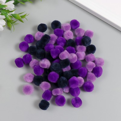Декор для творчества «Помпончики. Фиолетовая дымка», d=1.3 см, набор 70 шт.
