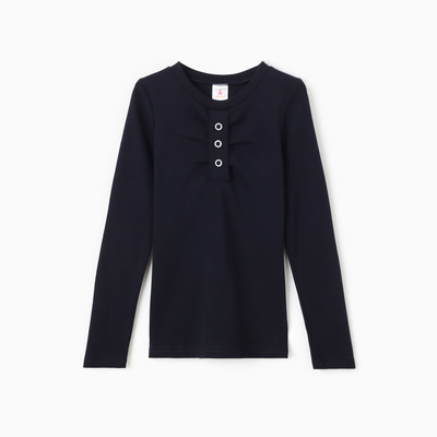 Лонгслив для девочки, темно-синяя, рост 134 см