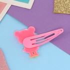 Невидимка для волос "Адель" (набор 2 шт) девчонка, 5,5 см, розовый - фото 807793021