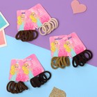 Резинки для волос «Махрушка спорт», набор 6 шт., полосы диагональ, 2.5 см, коричневые (комплект 6 шт) - фото 25290504