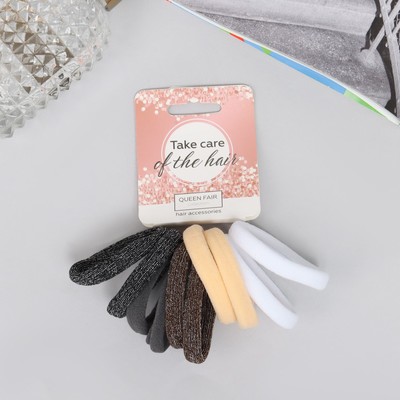 Резинки для волос «Махрушка спорт», набор 10 шт., полоски блеск нежность, 4 см