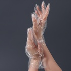Одноразовые перчатки набор 100шт прозрачн 0,7микр пакет накл QF - Фото 4