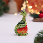 Сувенир символ года "Змея на яблоке", 10 см, майолика - Фото 2