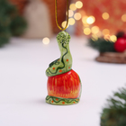 Сувенир символ года "Змея на яблоке", 10 см, майолика - Фото 3