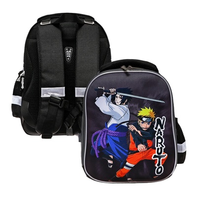 Рюкзак каркасный, 35х26х13, Naruto, чёрный, для мальчика
