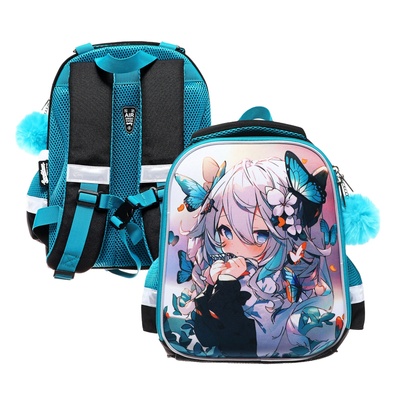 Рюкзак каркасный, 35×26×13, Seventeen, девочка EVA, зелёный