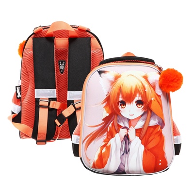 Рюкзак каркасный, 35×26×13, Seventeen, девочка EVA, чёрный/оранжевый