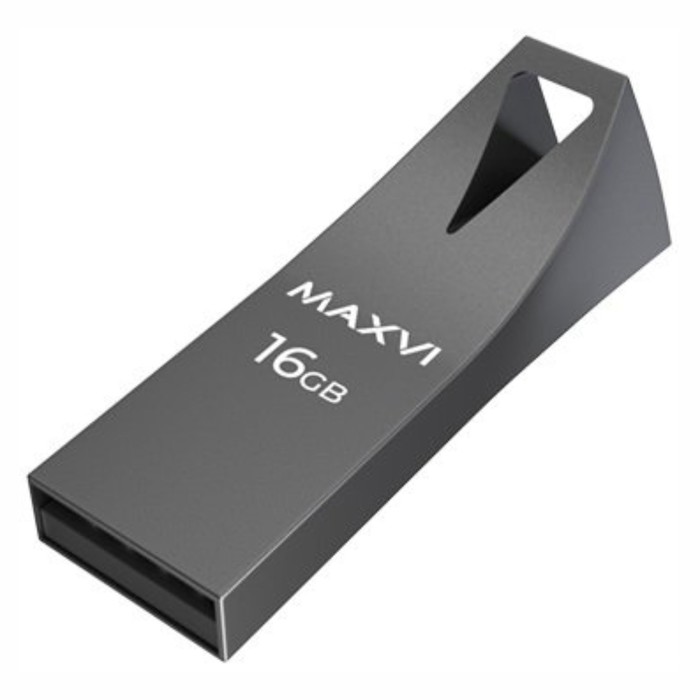 USB флеш накопитель 16 Gb Maxvi MK2 Dark grey  монолит, металл / FD16GBUSB20C10MK2 - фото 51610523