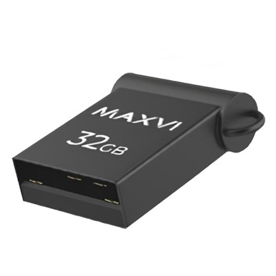 Флешка 32 Gb Maxvi MM Dark grey  мини, металл  / FD32GBUSB20C10MM