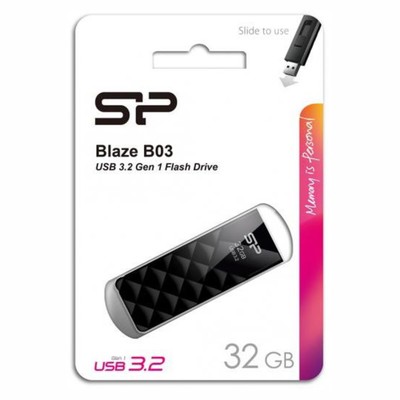 USB флеш накопитель 32 Gb Silicon Power Blaze B03 Black USB 3.0 SP032GBUF3B03V1K